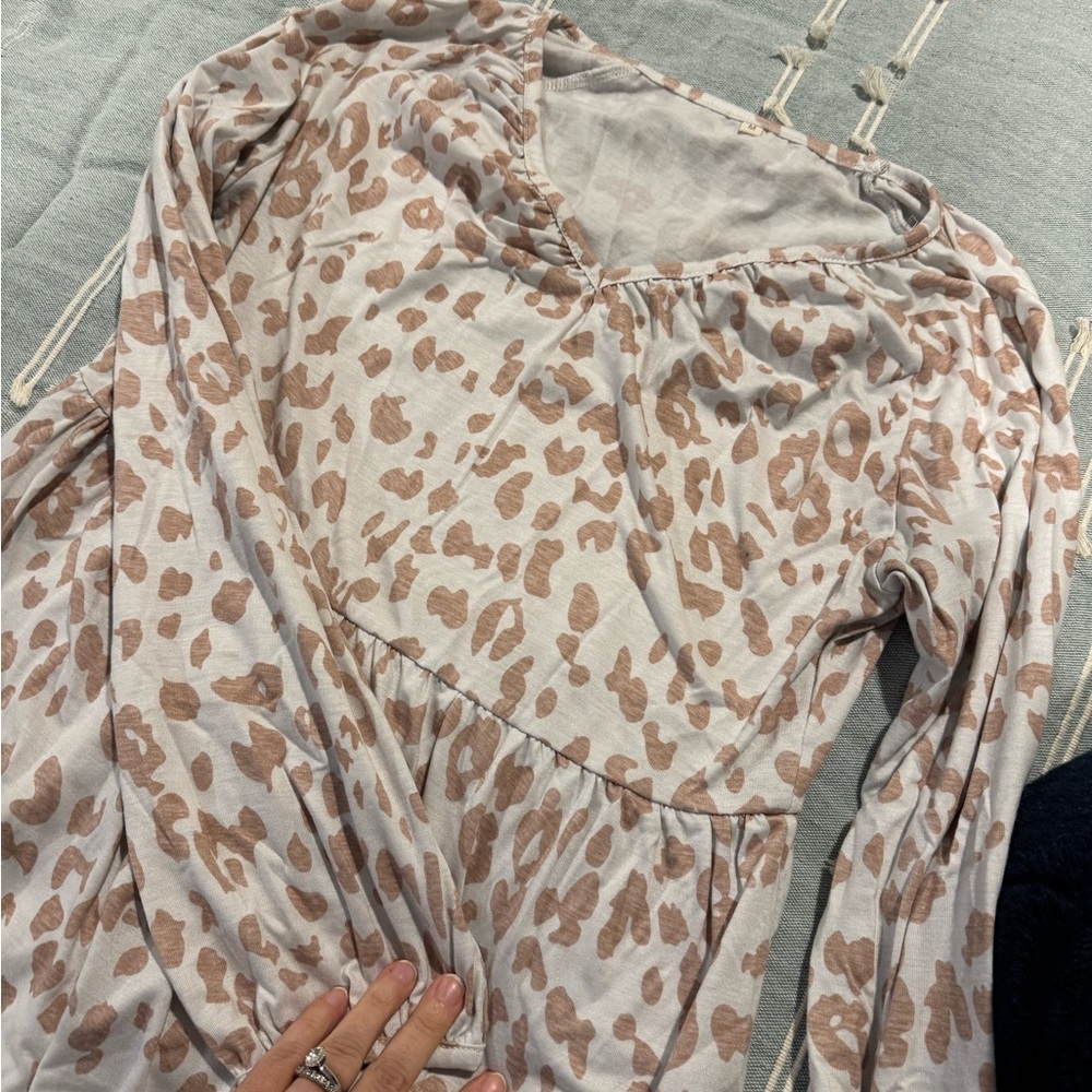 Maternity Leopard Print Long Sleeve Top